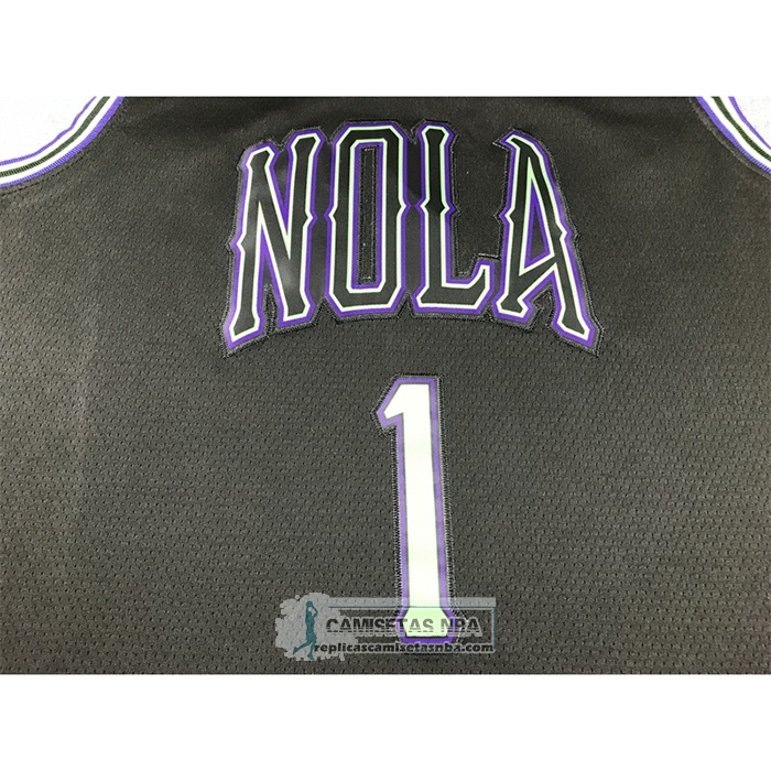 Camiseta New Orleans Pelicans Zion Williamson NO 1 Ciudad 2023-24 Negro